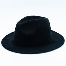 Load image into Gallery viewer, Black Red Rim Fedora Hat
