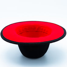 Load image into Gallery viewer, Black Red Rim Fedora Hat
