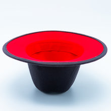 Load image into Gallery viewer, Grey Red Rim Fedora Hat
