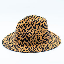 Load image into Gallery viewer, Leopard Red Rim Fedora Hat
