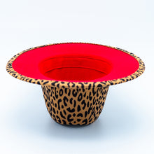 Load image into Gallery viewer, Leopard Red Rim Fedora Hat
