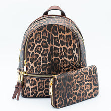 Load image into Gallery viewer, Leopard Backpack Purse And Wallet
