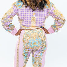 Load image into Gallery viewer, Pink Chain Ornate Two-Piece Set - Shirt and Pants
