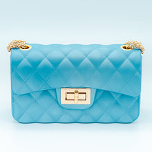 Load image into Gallery viewer, Small Sky Blue Diamond Tuck Jelly Purse
