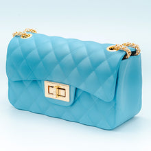 Load image into Gallery viewer, Small Sky Blue Diamond Tuck Jelly Purse
