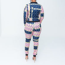 Load image into Gallery viewer, Two Piece Pink And Blue Track Suit
