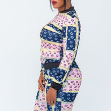 Load image into Gallery viewer, Two Piece Pink And Blue Track Suit
